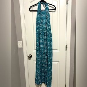 Forever 21 Blue abstract print maxi dress
